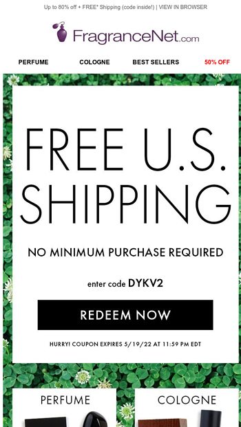 Fragrancenet free best sale shipping coupon