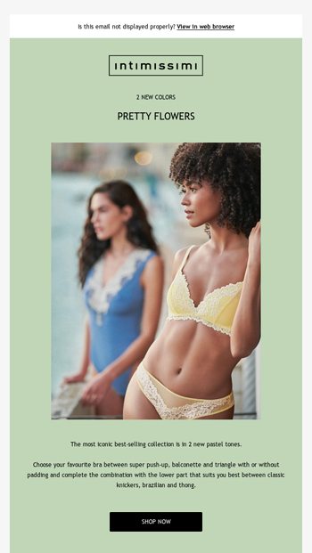 Silk bras, now in triangle and pushup! - Intimissimi Email Archive