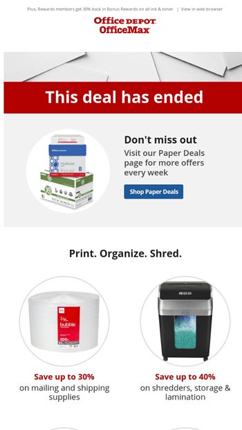 Paper Deals  Office Depot