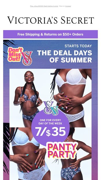Victoria's Secret: 7/$28 Panty Party starts now!