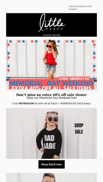 Last Chance For 40 Off Sale