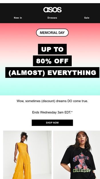  Up to 80 off almost everything 