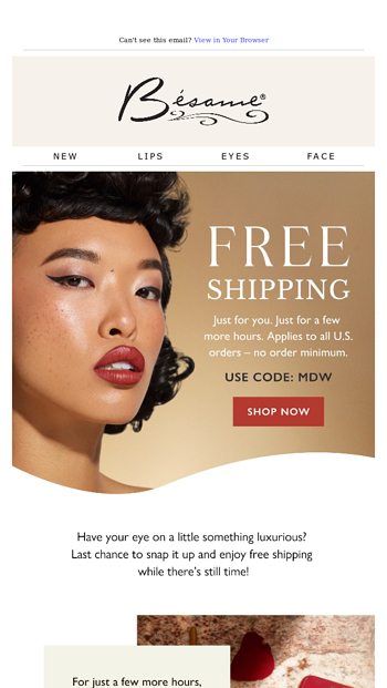 Free Shipping Ends  Midnight