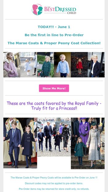 Marae  Proper Peony  Coats Fit for a Princess  PreOrder TODAY