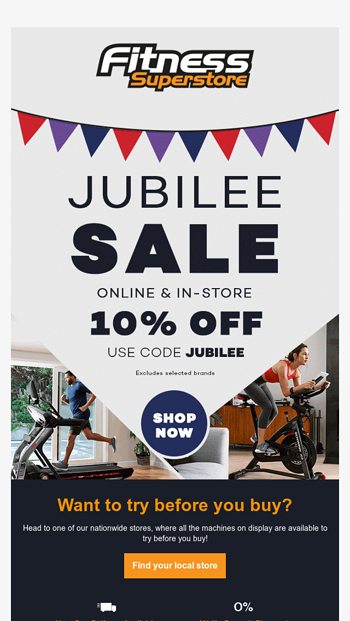Save 10 throughout the Jubilee celebrations