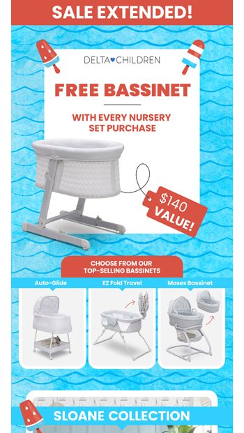 SALE EXTENDED Last Chance for a FREE BASSINET