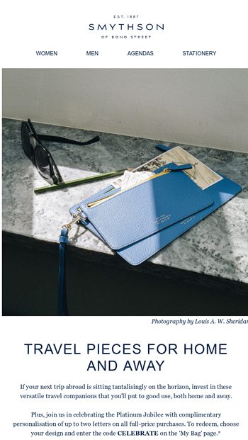 Travel Pieces For Home and Away  Enjoy Complimentary Personalisation