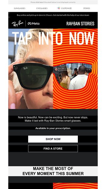 Not sure what to give? Get a virtual gift card in 24h! - Ray-Ban Email  Archive