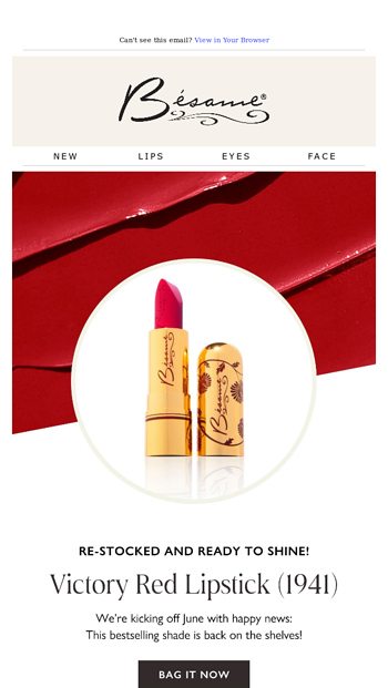 Back in Stock Victory Red Lipstick  1941 