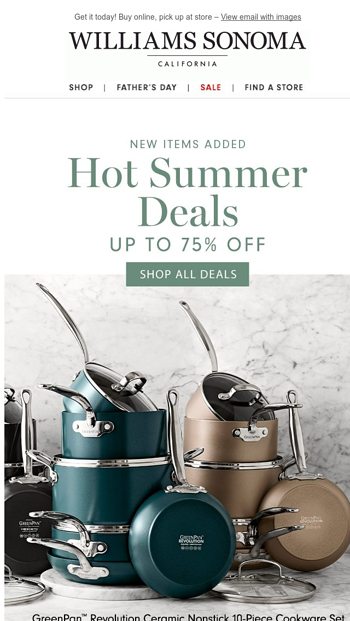 Williams Sonoma's Clearance Section Has Deals Up to 75% Off