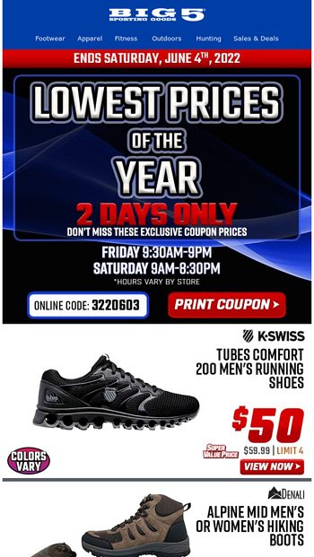 Big 5 running sale shoe sale