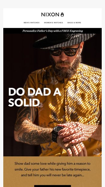 Celebrate dad with a FREE engraving on a new watch
