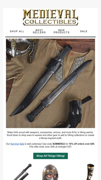 Medieval Collectibles Email Newsletters
