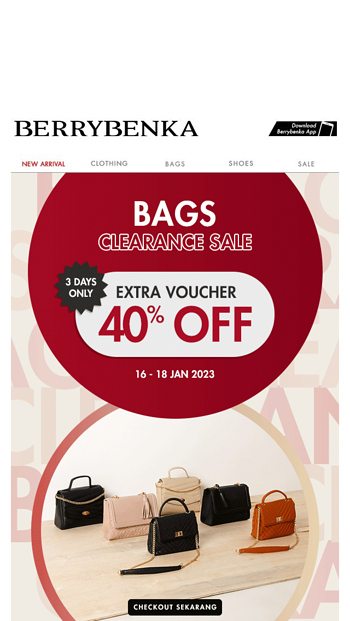 LAST CALL BAGS DISC 40 OFF