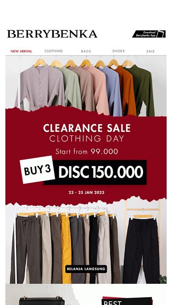 CLEARANCE CLOTHING DAY Buy 3 Disc 150K