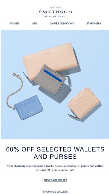 Sale Exclusive 60 Off Selected Wallets and Purses