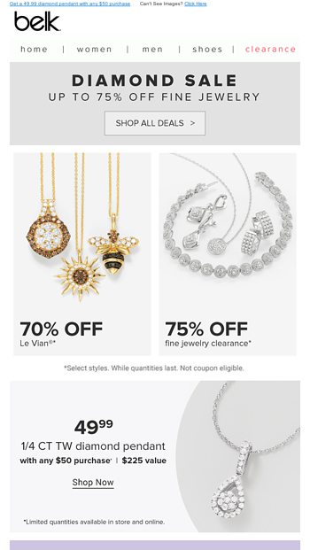 Belk deals jewelry sales