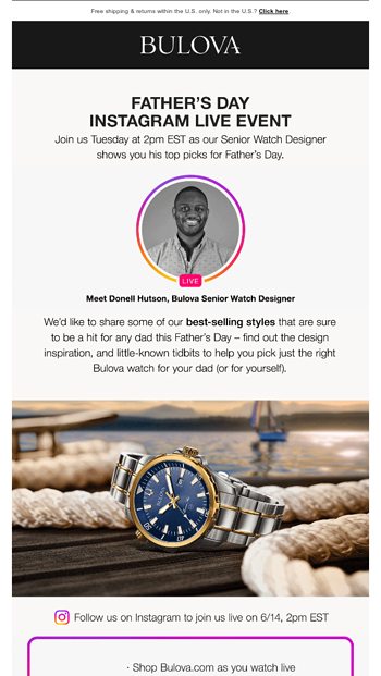 Bulova Goes Live On Instagram ndash Join Us Next Tuesday