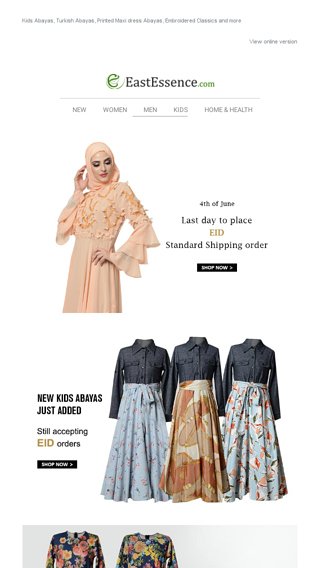 Last day Today for Standard delivery orders guaranteed for Eid delivery