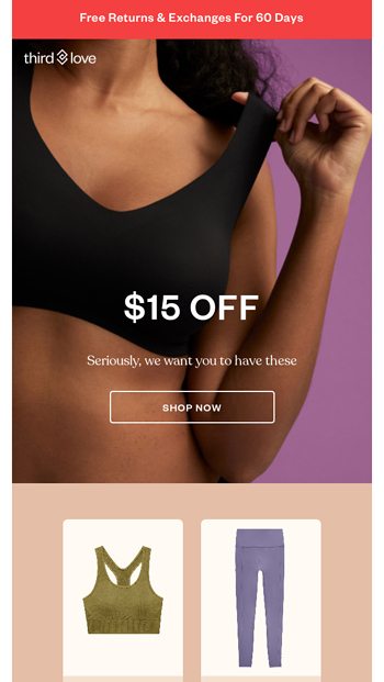 Save $25 on 2 bras! - Hooked at ThirdLove Email Archive