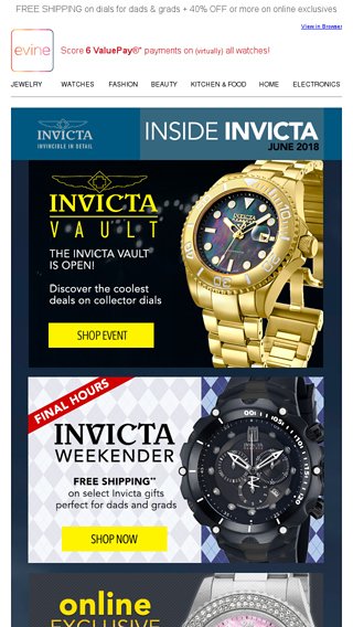 Shop sale evine invicta