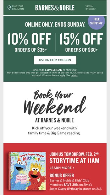 Kick Off Your Weekend At Barnes Noble Barnes Noble Email Archive