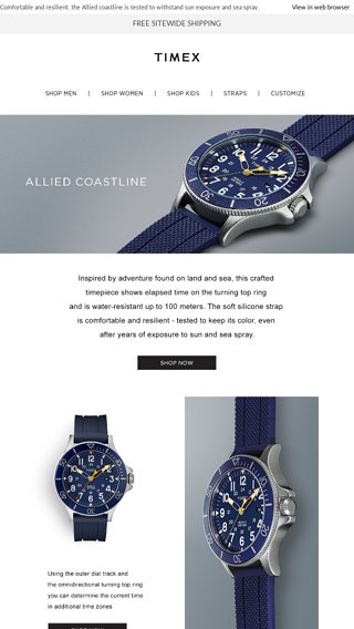 timex allied coastline silicone