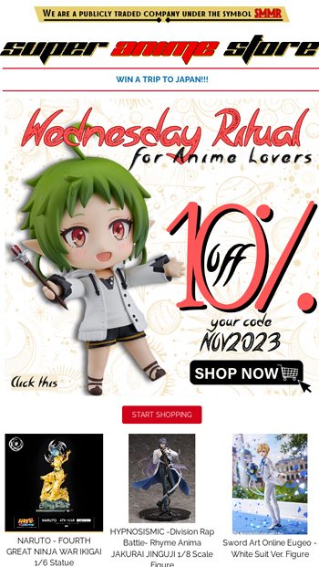 10% Off This Wednesday for You!🎁 - Super Anime Store Email Archive