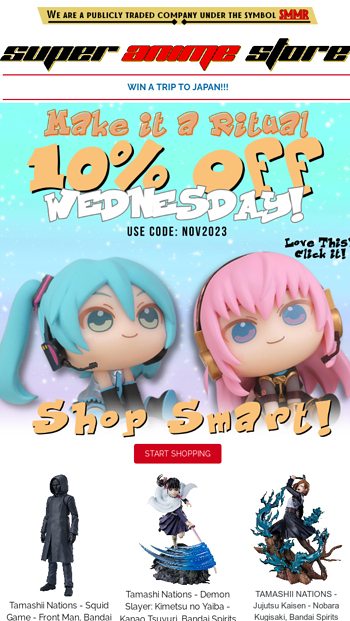 10% Off This Wednesday for You!🎁 - Super Anime Store Email Archive