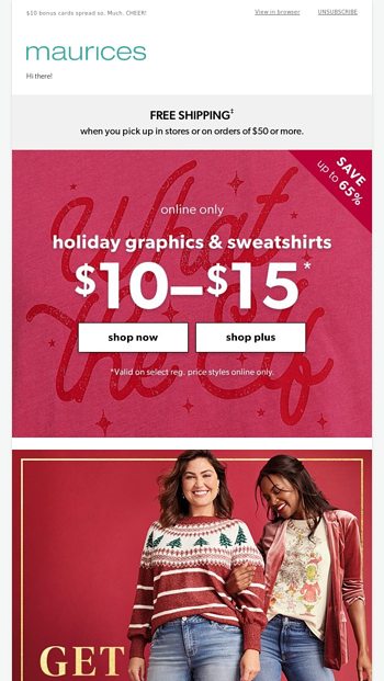 Maurices best sale holiday tops