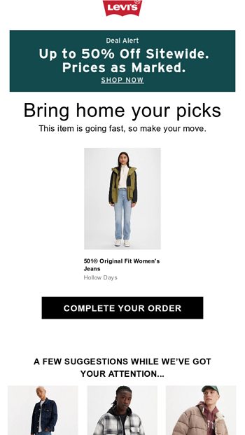 Levi's 20 off outlet email