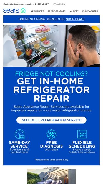 Sears schedule repair discount