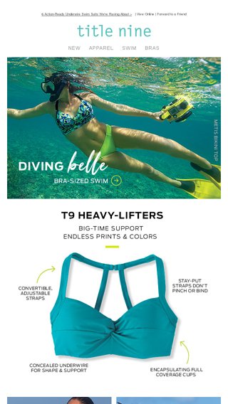 title nine bra sized swim