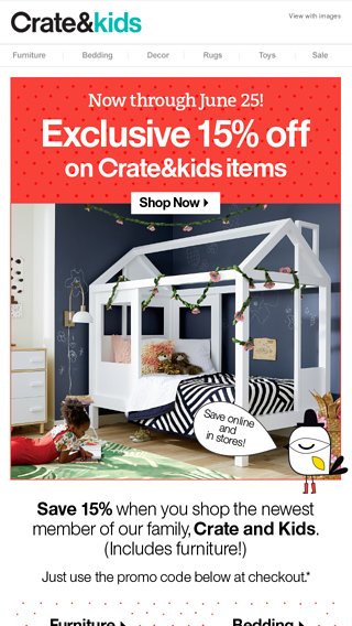 Ends Today 15 Off Crate And Kids Crate And Barrel Email