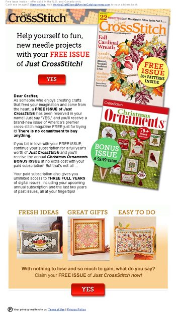 Have you forgotten about your special crossstitch offer 
