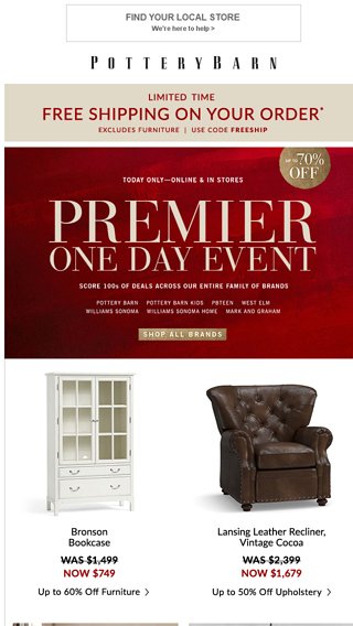 Starts Now 1 Day Premier Event Up To 70 Off Free Shipping