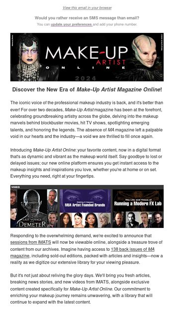 MakeUp Artist Magazine Returns Online