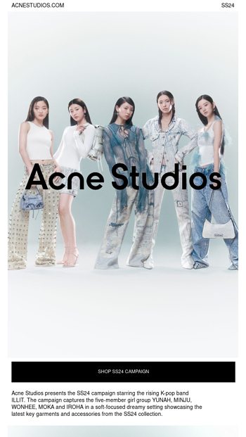 Acne Studios SS24 campaign starring Kpop band ILLIT
