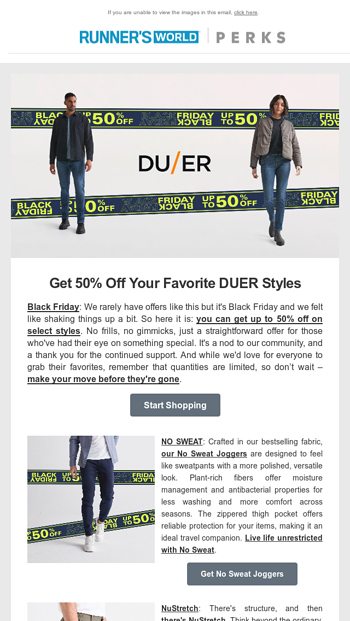 Get 50 Off Your Favorite DUER Styles