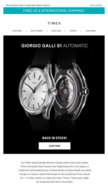 Back in Stock Giorgio Galli S1 Automatic