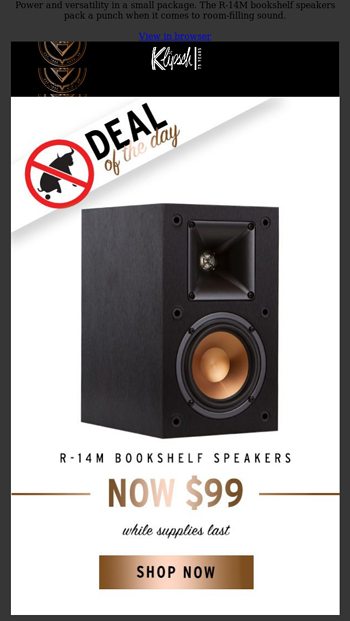 TODAY ONLY  99 R14M Bookshelf Speakers