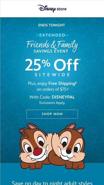 25 Off sitewide extended