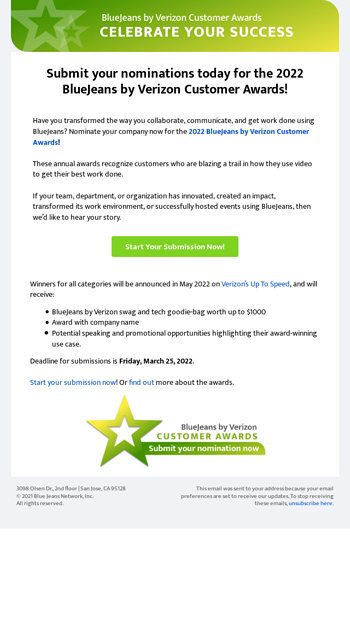 2022 BlueJeans by Verizon Customer Awards