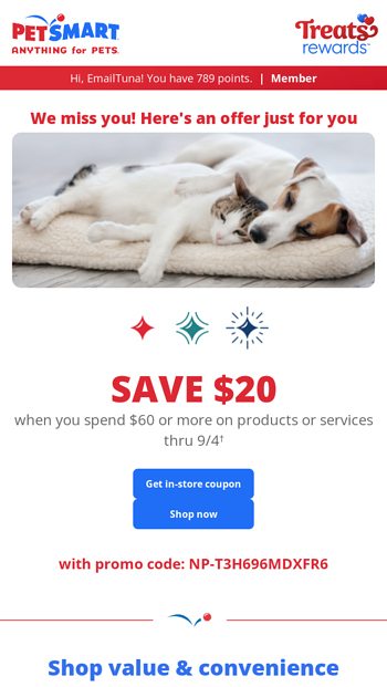 Its time to SAVE 20 in stores or online