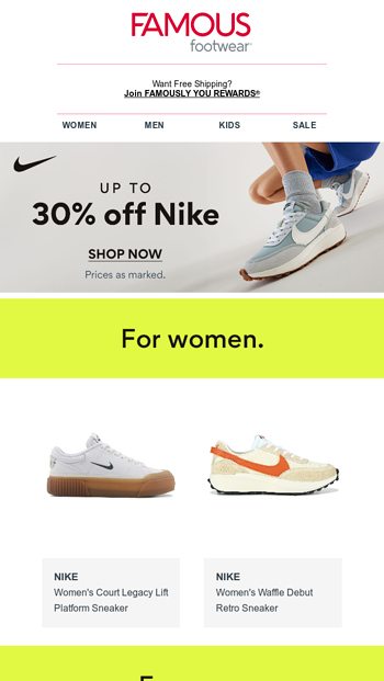 Save up to 30 off must haves from Nike Famous Footwear Email Archive