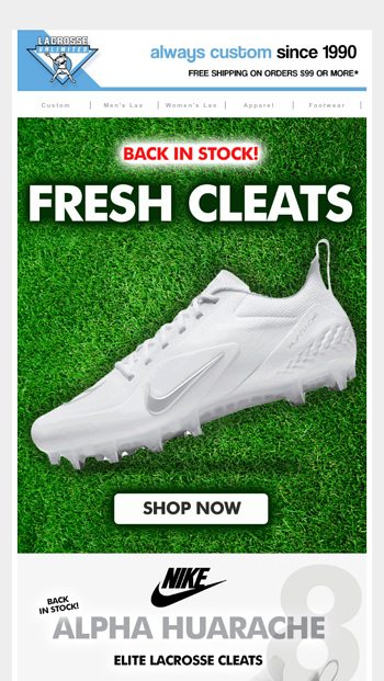 Fresh Cleats Back In Stock