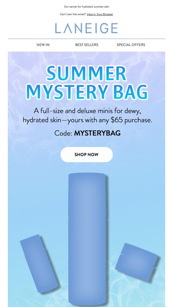 Mystery goodies await with your 65 purchase