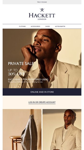 Shop your size Hackett Email Archive