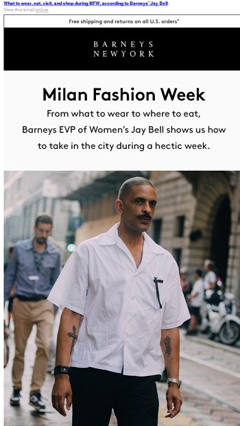 Your Milan Fashion Week Itinerary Is Here - Barneys New York Email