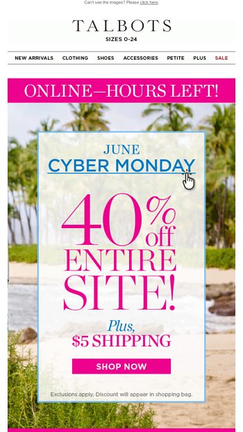 40 off everything  5 SHIPPING 